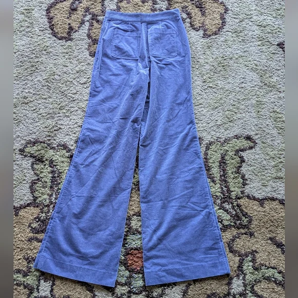 Kate Spade Pants Women's Size 4 Blue Corduroy Modern Cord Flare Wide Leg - Picture 7 of 7